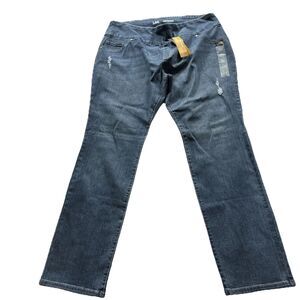 LEE Slimming Fit Slim Straight Pull On Jeans Womens 20W Dark Wash Denim NWT